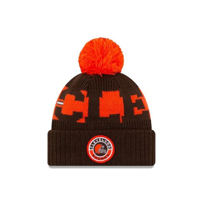 NFL Cleveland Browns Cold Weather Sport Knit (SVU5423) - Brown New Era Beanies